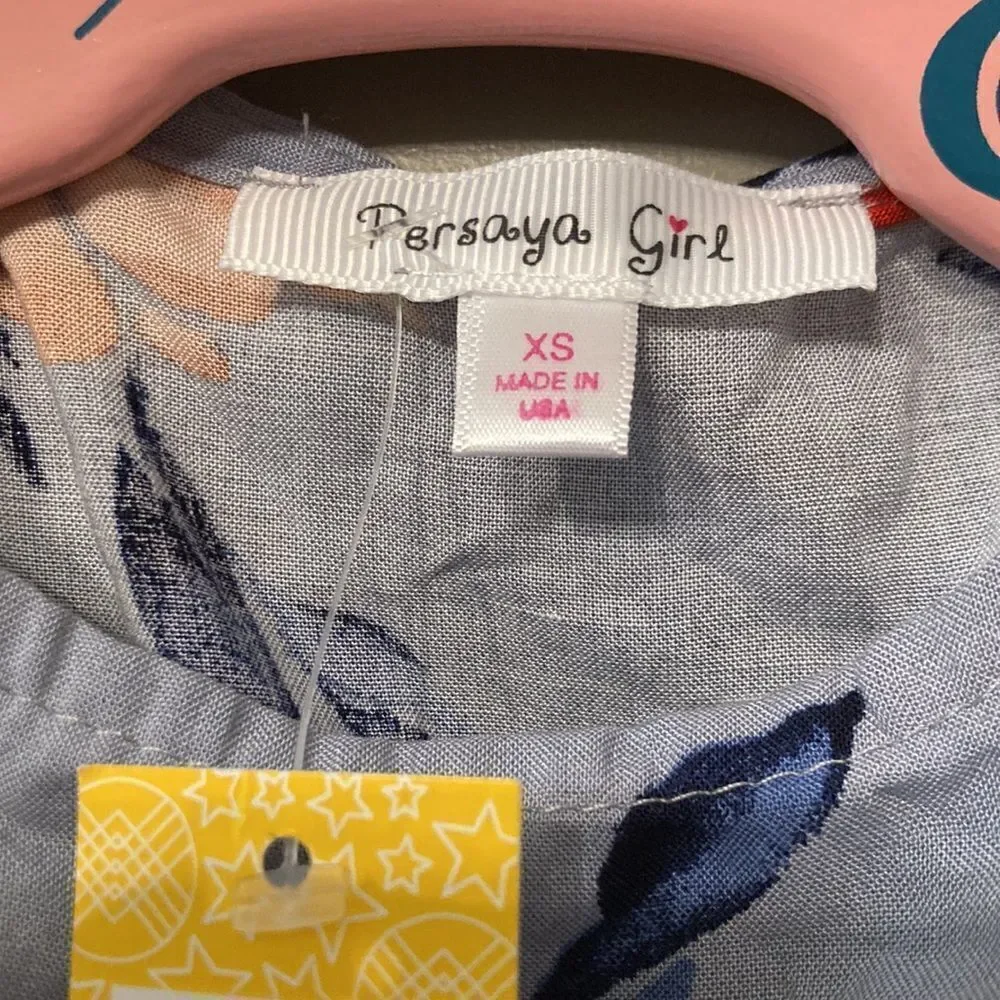 Persaya Girl Stitch Fix Danyca Tiered Tank Top in Light Blue Floral Size XS NWT